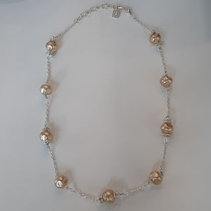 Cream Pearl Necklace and Bracelet Set